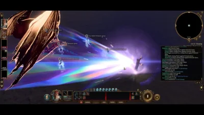Advanced Tabletop SpellsでPrismatic Sprayを発動している戦闘画面