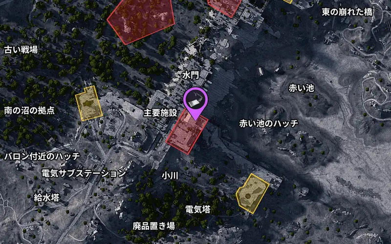 ダム管制塔の鍵の扉の場所