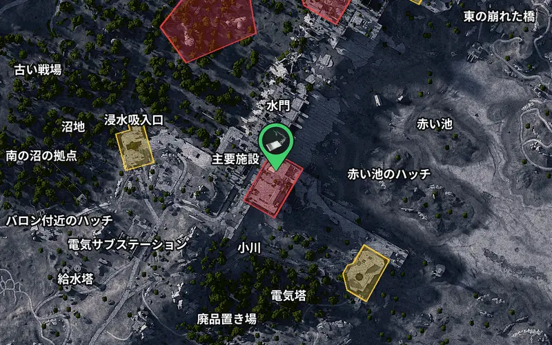 ダムのスタッフルームの鍵の扉の場所
