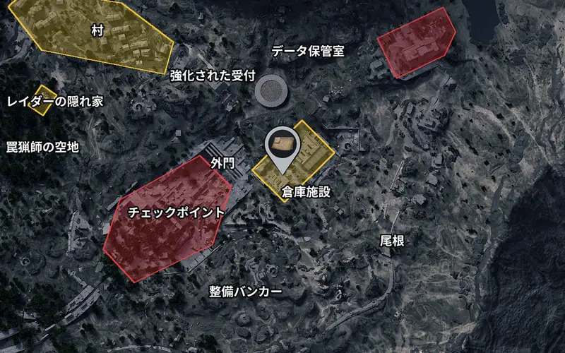 セキュリティコード 強化された受付の扉の場所