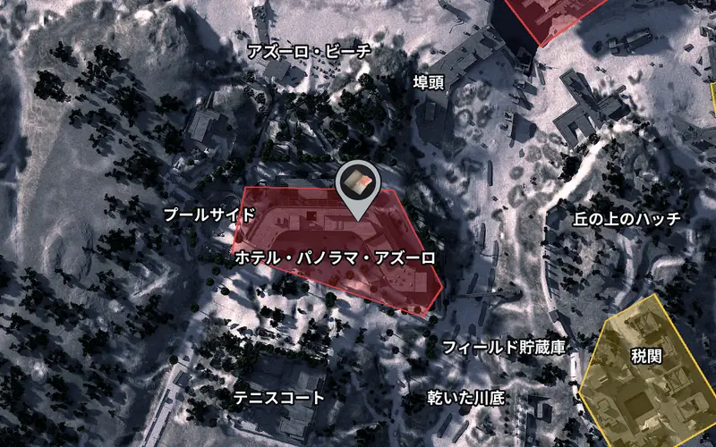 Riven Tidesホテル キーカードNo.107の扉の場所