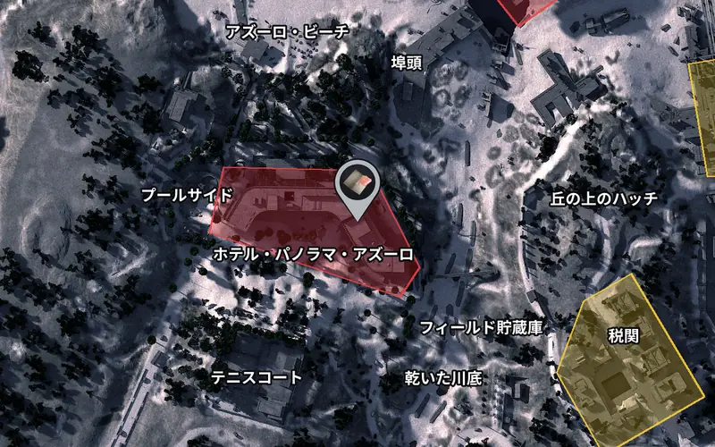 Riven Tidesホテル キーカードNo.208の扉の場所