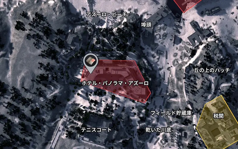 Riven Tidesホテル キーカードNo.404の扉の場所