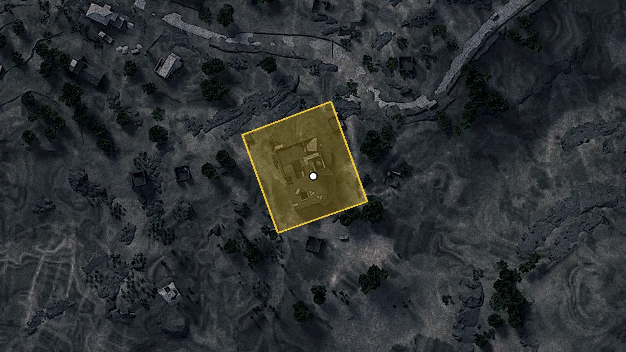 大昔の砦の場所（ゲームの地図）