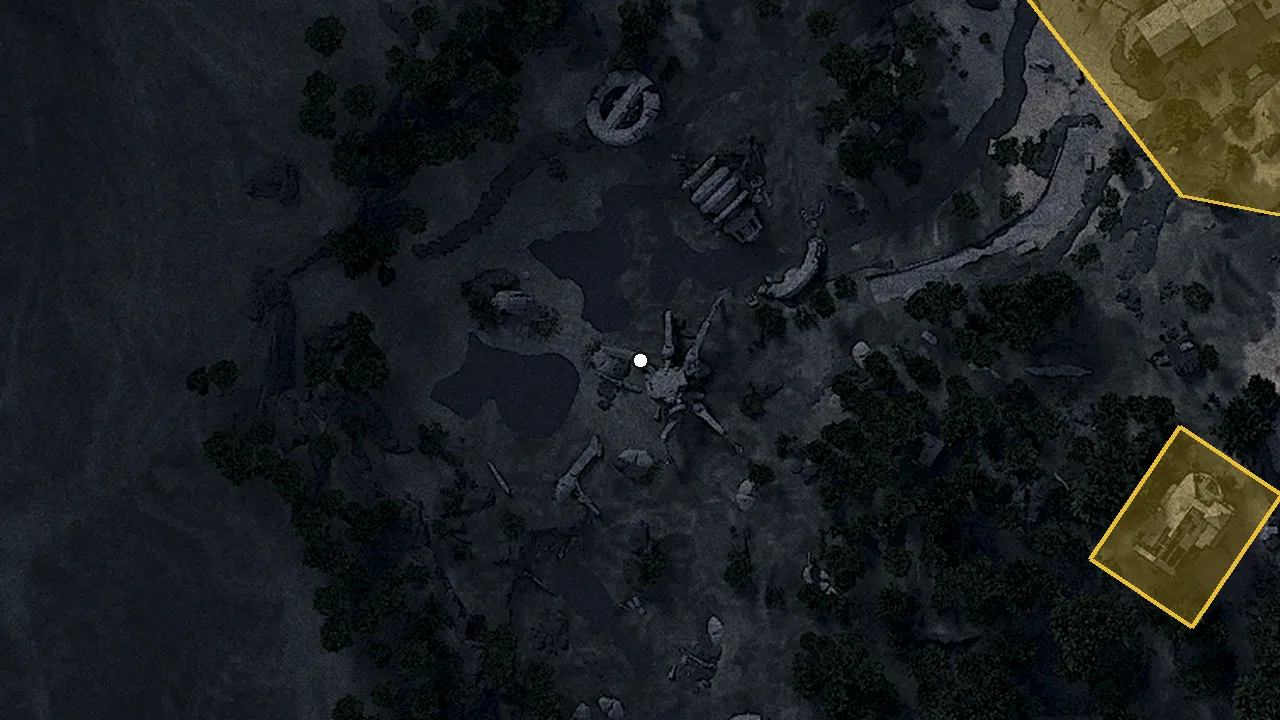 不毛の空地の場所（ゲームの地図）