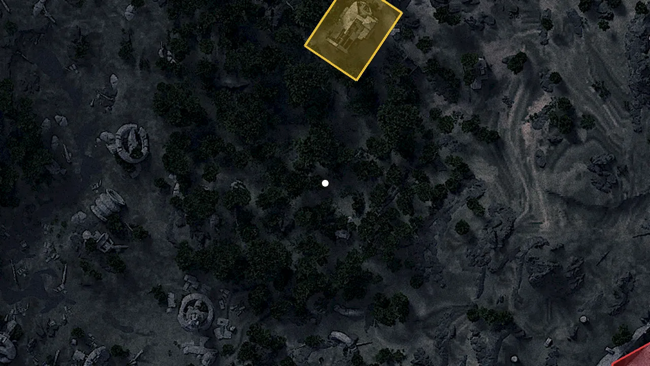 罠猟師の空地の場所（ゲームの地図）
