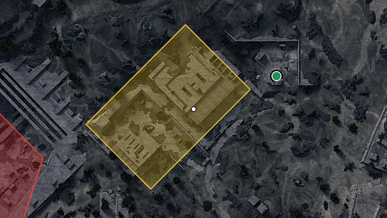 倉庫施設の場所（ゲームの地図）