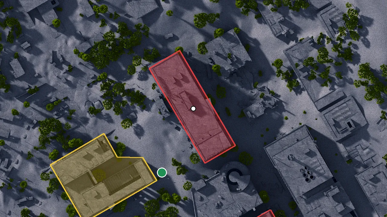 病院の場所（ゲームの地図）