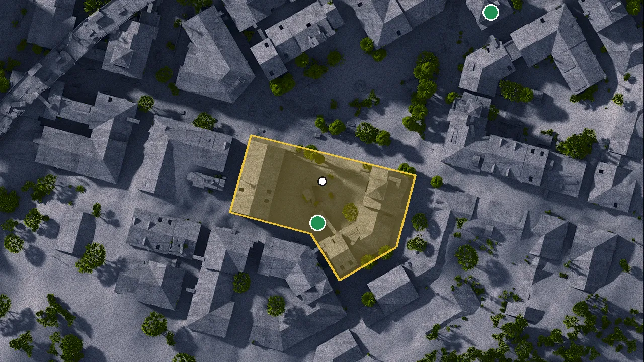 ローザ広場の場所（ゲームの地図）