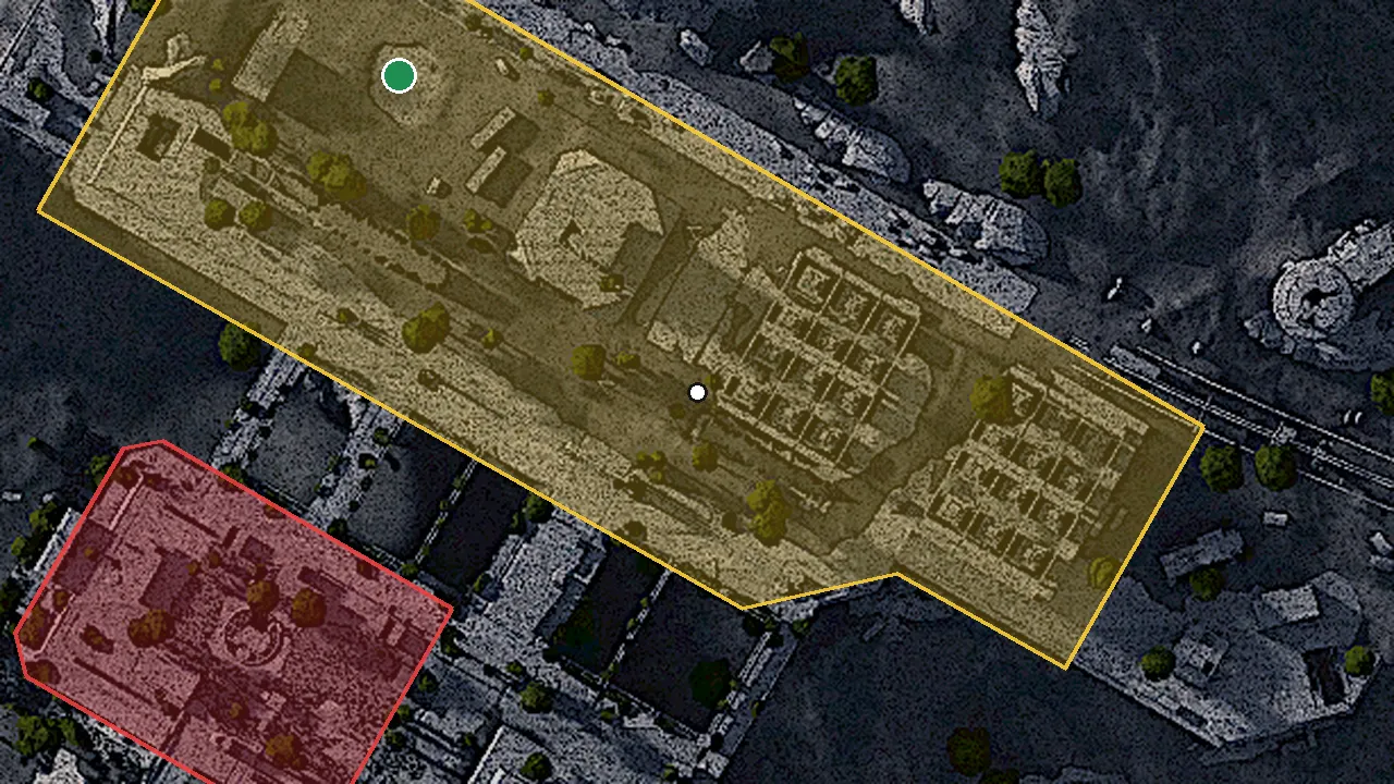 発電総合施設の場所（ゲームの地図）