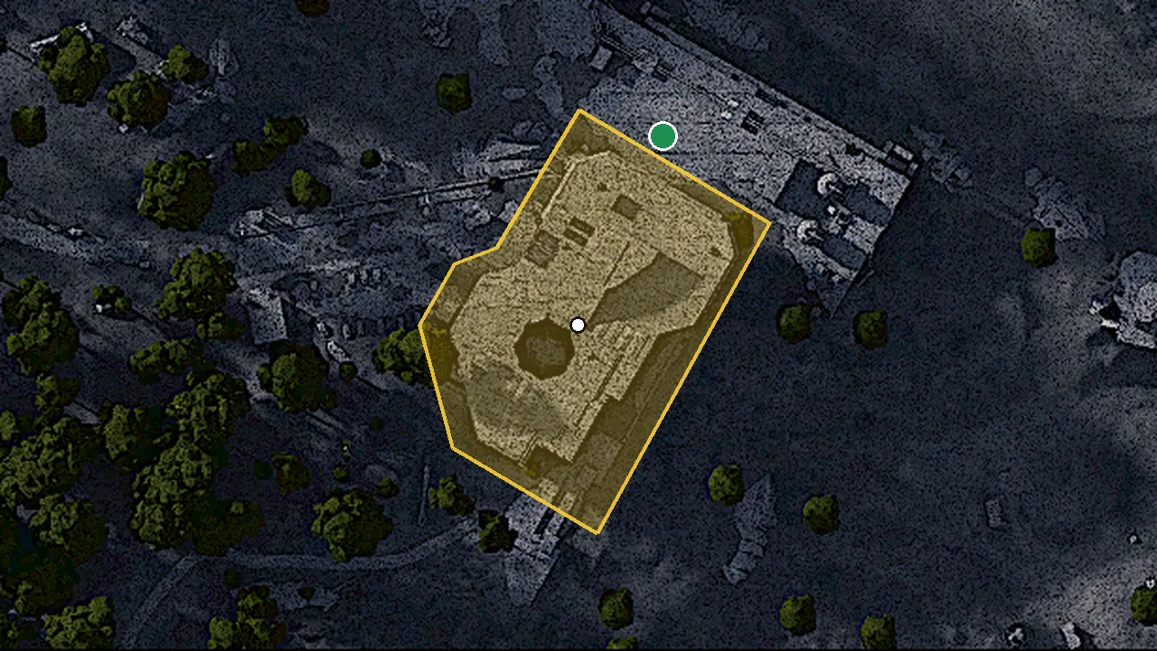 テスト用別館の場所（ゲームの地図）