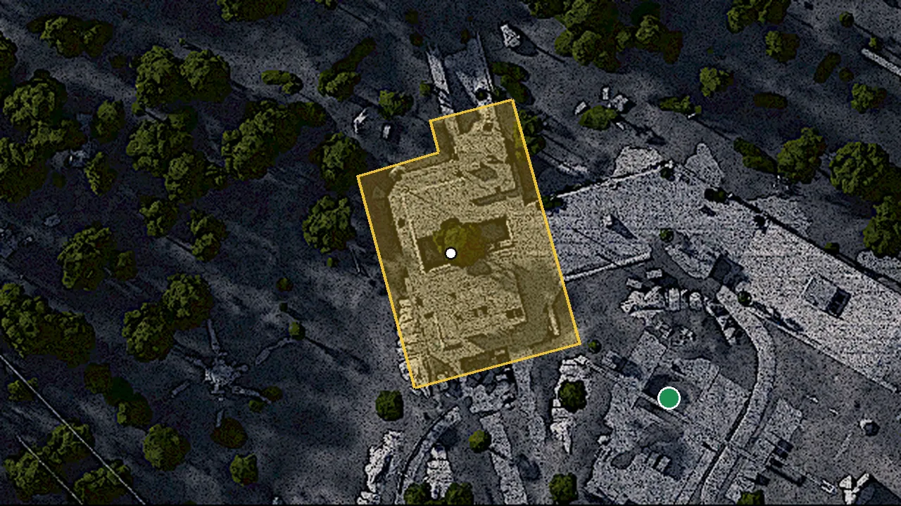 水質管理センターの場所（ゲームの地図）