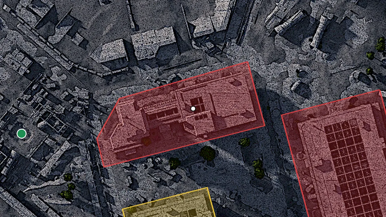 管制塔A6の場所（ゲームの地図）
