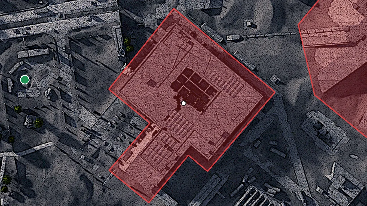 出発棟の場所（ゲームの地図）