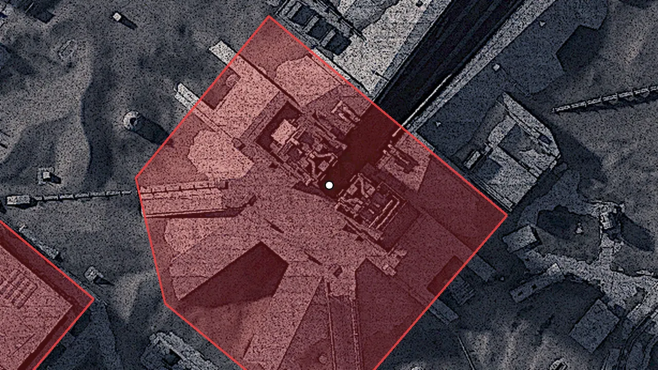 発射塔の場所（ゲームの地図）