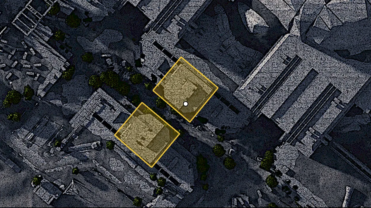北トレンチタワーの場所（ゲームの地図）