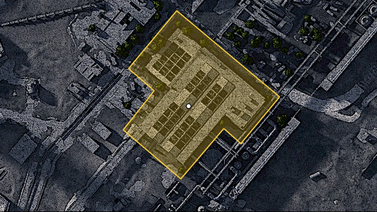 ロケット組み立て場の場所（ゲームの地図）