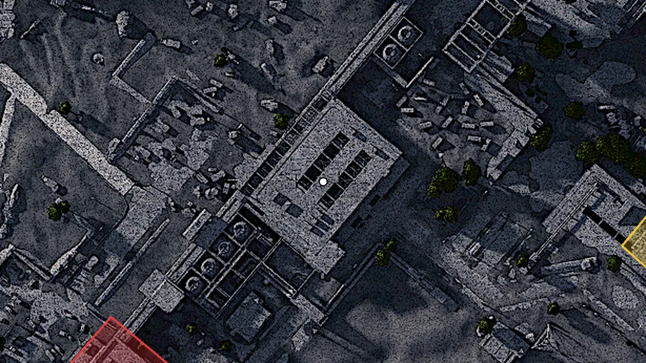 配送倉庫の場所（ゲームの地図）
