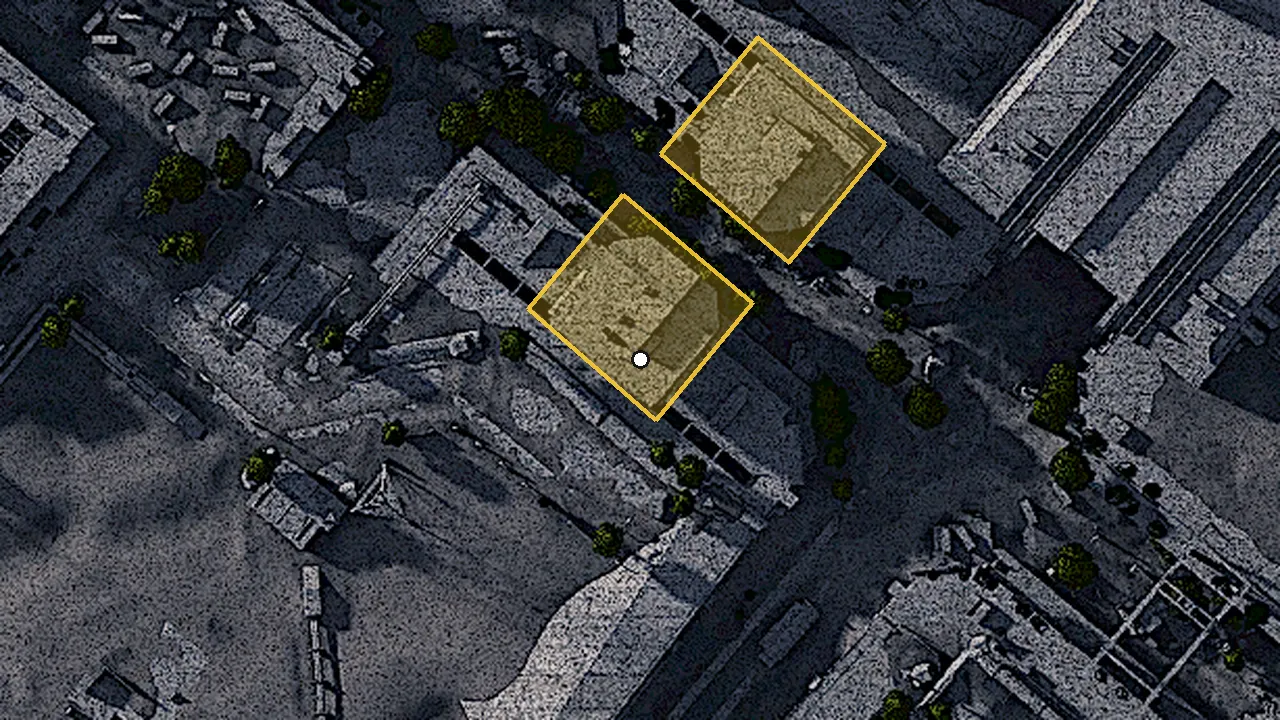 南トレンチタワーの場所（ゲームの地図）