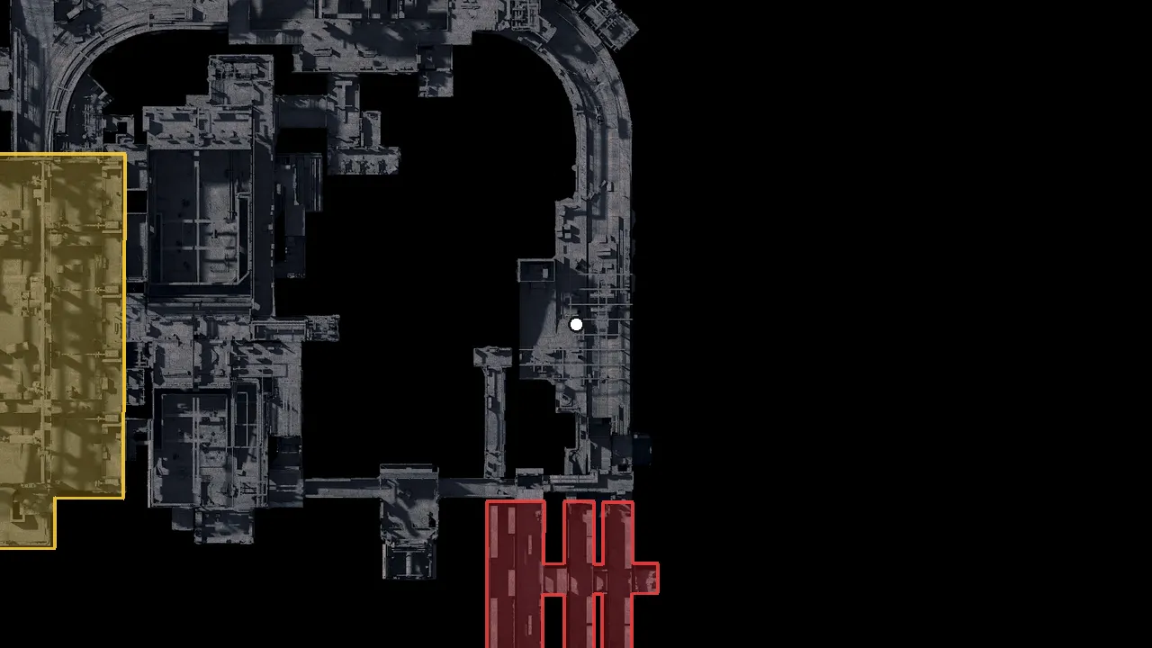 東トンネルの場所（ゲームの地図）