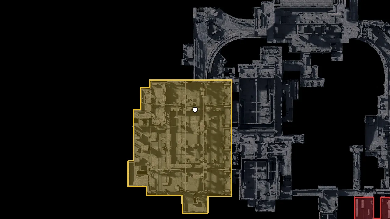 荷物搬入口の場所（ゲームの地図）