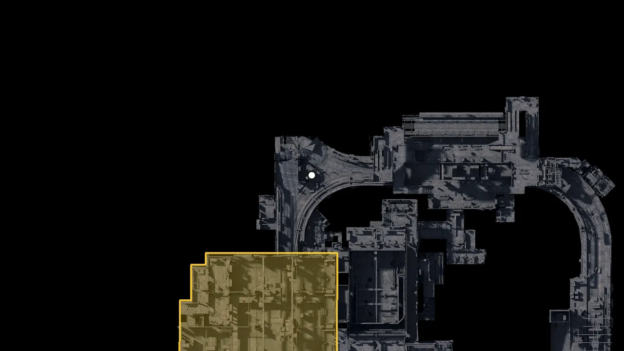 西トンネルの場所（ゲームの地図）