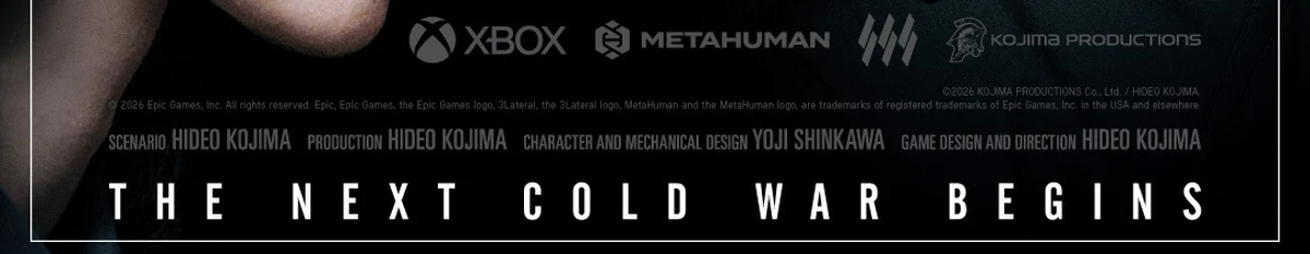 PHYSINTのポスター下部。Xbox、MetaHuman、3Lateralのロゴと「THE NEXT COLD WAR BEGINS」