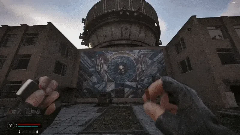 たばこを吸う一人称の画面