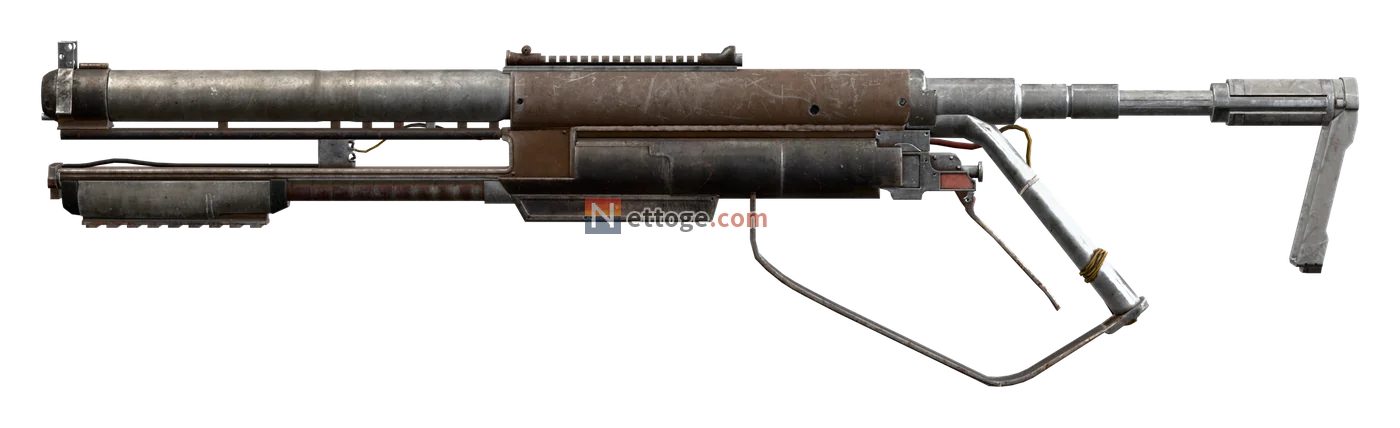 イル・トーロを横から見た姿。銃身の下に筒形の弾倉があり、茶色の機関部と細い金属のストックが付いている