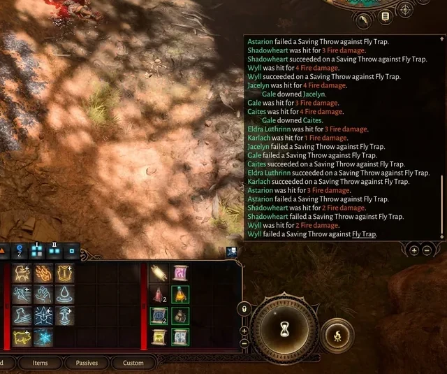 Better Combat Log 2を入れたコンバットログ。詰めた窓がホットバーの右上の空きに収まる