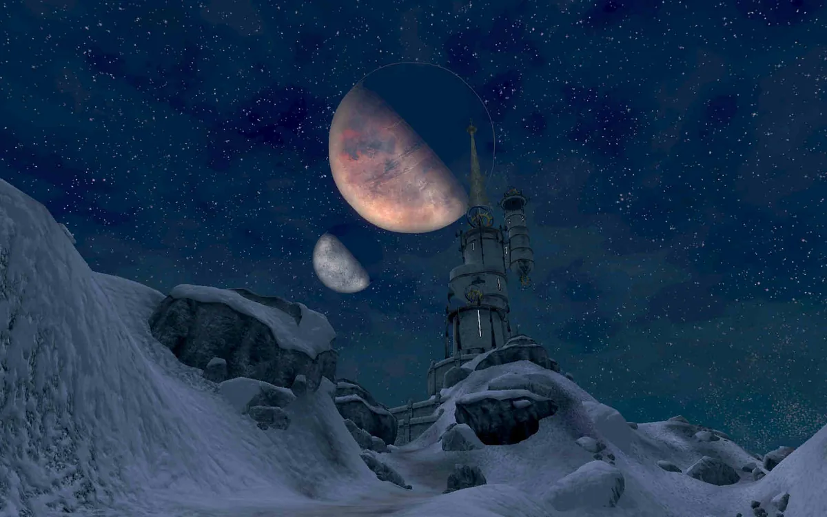 Oblivion の夜空に浮かぶ二つの月マッサーとセクンダ