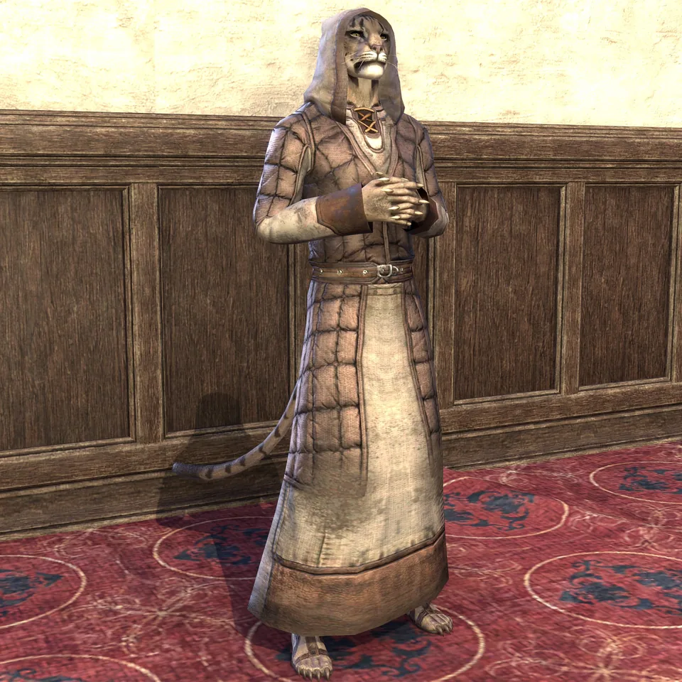 ESO のムアイク。フードとローブ姿のカジート